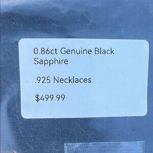 0.86ct Genuine Black Sapphire Necklace